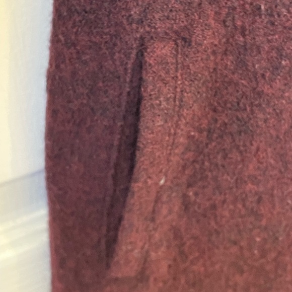 Rosie Neira shawl collar wool jacket w/waist tie burgundy - Picture 4 of 8